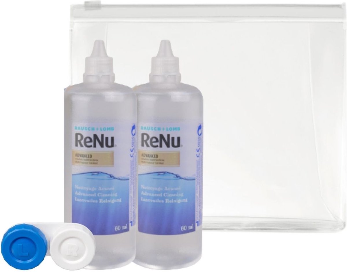 Renu Advanced reisverpakking [2x60ml '+ 1lenshouder] [multi-purpose solution] [voor zachte lenzen]