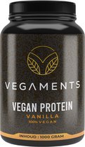 Vegaments Vegan Protein Vanilla - Sportvoeding - 1000 gram - 100% vegan & natuurlijke ingrediënten - Pea Protein