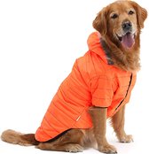 Hondenjas met capuchon- Zacht gevoerd en waterafstotend - Neon Oranje - Maat 8XL Borstomtrek:90, Ruglengte:70