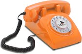 Opis 60's Retro telefoons - met draaischijf - mechanische rinkelbel - oranje