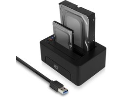 ACT Dual Bay Docking Station voor 2,5'' en 3,5'' SATA HDD/SSD - USB3.0 (5 Gbps) / zwart