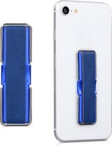 kwmobile elastische griphouder met standaard - Vingerhouder - Om je telefoon vast te houden, neer te zetten of op te hangen - Donkerblauw