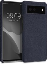 kwmobile hoesje voor Google Pixel 6 - Stoffen backcover voor smartphone in donkerblauw