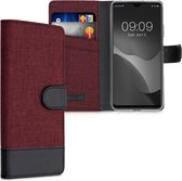 kwmobile telefoonhoesje voor Xiaomi Redmi 9T - Hoesje met pasjeshouder in donkerrood / zwart - Case met portemonnee