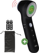 Braun Digitale Thermometer + Gratis Handige Opbergetui - Voorhoofdthermometer - Age Precision technologie - Contactloze Meting - Geschikt voor Baby's, Kinderen & Volwassenen - Koortsindicator