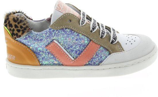 Sneakers | Meisjes | Lilac Glitter Orange | Leer | Shoesme | Maat 26