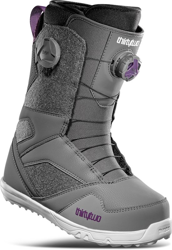 ThirtyTwo STW Double Boa bottes de snowboard femme gris violet bol