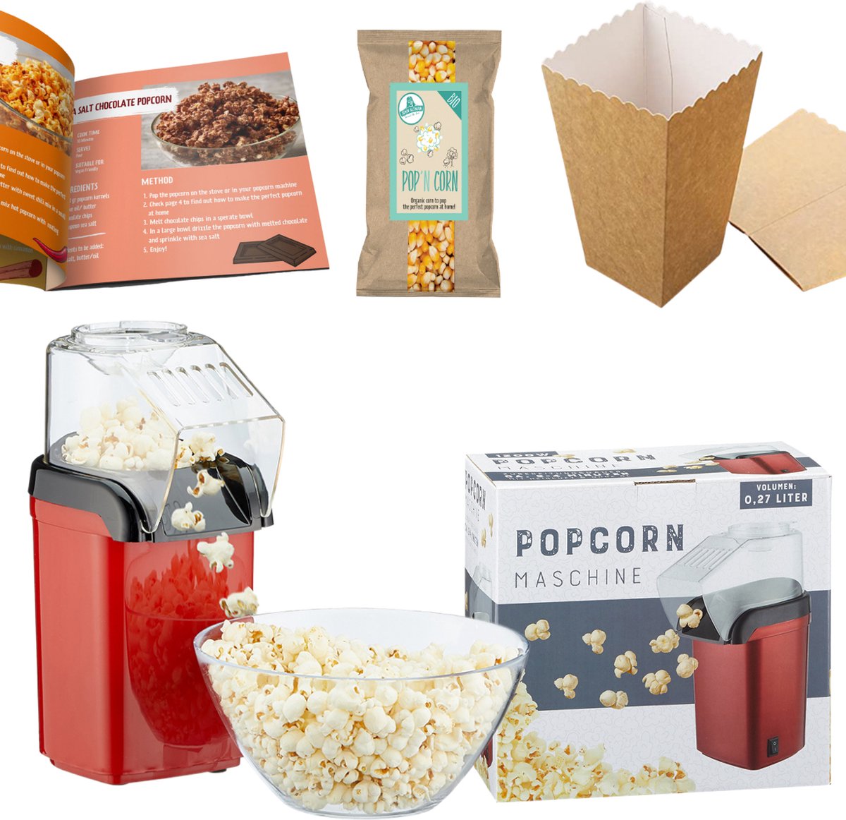 Popcorn pakket - Popcorn Machine - cadeau set - Popcornmachine