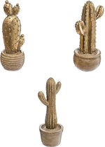 Amtosphera - cactus - woondecoratie - decoratie - goud - set 3 stuks