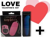 Power Escorts  - Kitty quicky - vibrerend eitje - op afstand bestuurbaar - Nu met gratis Mini G-spot vibrator t.w.v. €12,99 - 12cm - past in iedere handtas - Couple deal!!!!