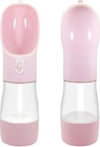 Draagbare 2-In-1 Hondenvoerbak - Food & Waterdispenser Voor Huisdieren - Katten & Honden Voerbak - Waterkom - Dieren Drinkbak - Roze