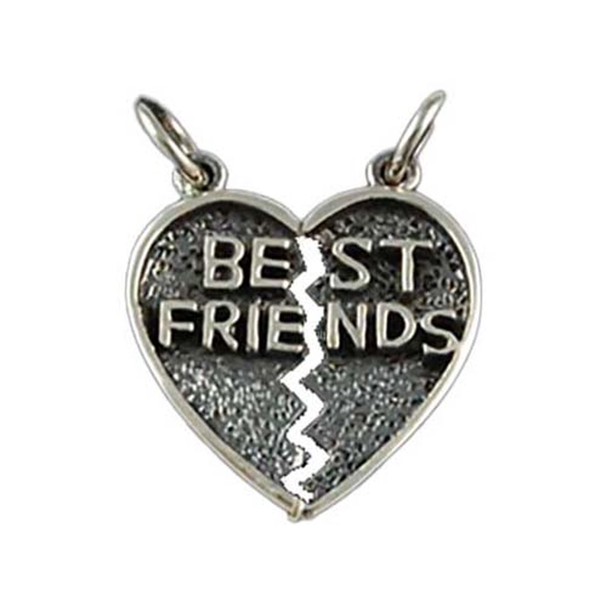 Vriendschapshanger Best Friends zilver - hanger met 2 zilveren Jasseron kettingen 50cm 1mm