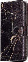 Apple iPhone X/10 Hoesje - Mobigear - Marble Serie - Kunstlederen Bookcase - Zwart - Hoesje Geschikt Voor Apple iPhone X/10