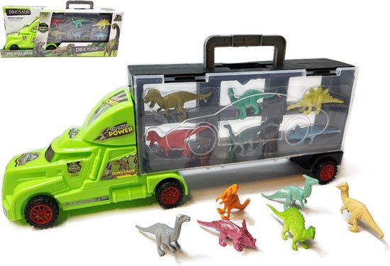 Camion transporteur camion Dinosaurus - Valise set Dino 12 en 1