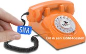 Opis 60's MOBILE Retro Vaste Telefoon met SIM - Draaischijf - Oranje
