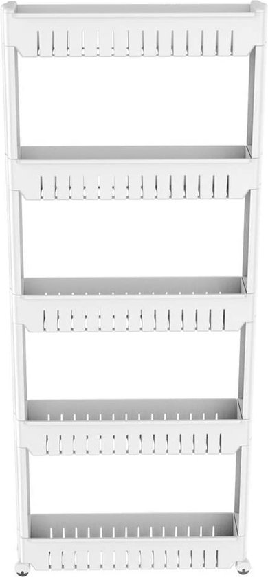 BZR176-W Nisrek 17 Cm Niskast Met Wielen Keukenrek Niswagen Trol Smalle Plank Toiletpapier Opslag Badkamermeubel