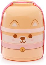 Gestapelde lunchbox Shiba Inu hond Ronde Bento Lunchbox