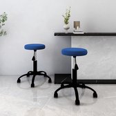 Eetkamerstoelen 2 st fluweel blauw