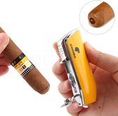 Sigarenaansteker - Sigaar Aansteker met Boor - Sigarenknipper - Sigarenaansteker Cohiba - Sigaren - Sigaar - Cohiba Aansteker - Sigarenboor - Sigaren Accessoires - Sigaar Knipper - Sigaar Aansteker - Cohiba - Incl. Luxe Geschenkdoos - Geel