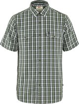 Fjallraven Abisko Cool Shirt SS Men - Outdoorblouse - Heren - Patina Green/Dark Navy - Maat M