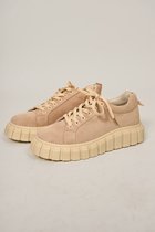 Sas sneakers | Schoenen dames | Basic | Trendy | Sportief | Zachte stof | Hoge zool | Kleur Beige | Maat 37