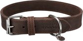 Trixie halsband hond rustic vetleer donkerbruin (48-56X3 CM)