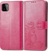 Samsung Galaxy A22 4G Hoesje - Mobigear - Clover Serie - Kunstlederen Bookcase - Roze - Hoesje Geschikt Voor Samsung Galaxy A22 4G