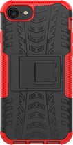 Apple iPhone SE (2020) Hoesje - Mobigear - Tire Serie - Hard Kunststof Backcover - Zwart / Rood - Hoesje Geschikt Voor Apple iPhone SE (2020)
