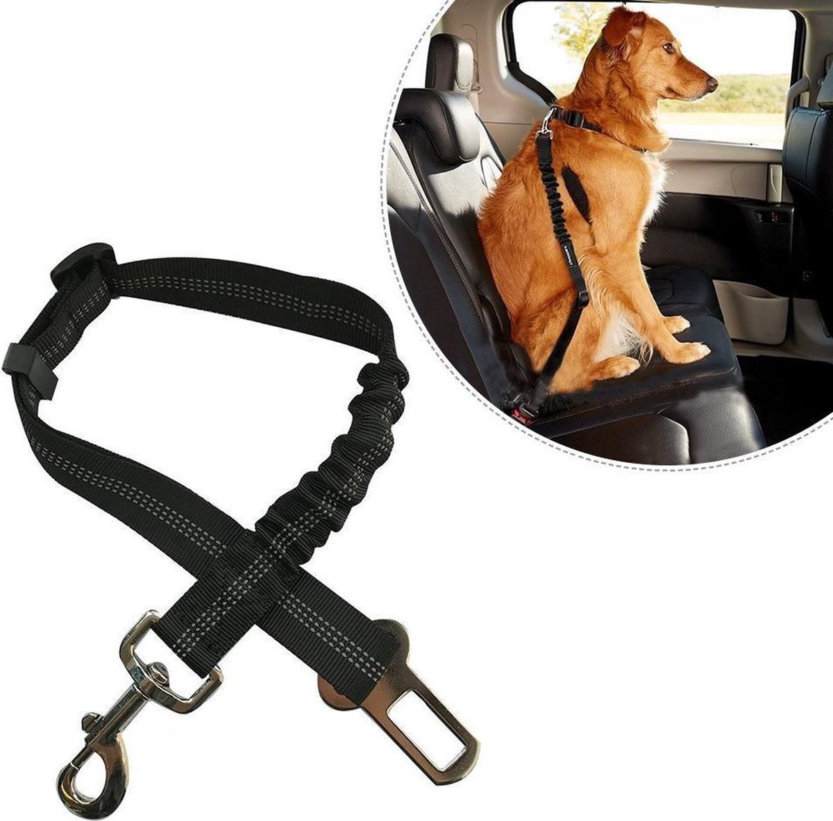 Lot de 2 Ceintures de luxe pour chien de voiture - Ceinture de sécurité pour  animaux