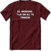 Weekend Bier T-Shirt | Unisex Kleding | Dames - Heren Feest shirt | Drank | Grappig Verjaardag Cadeau tekst | - Burgundy - L