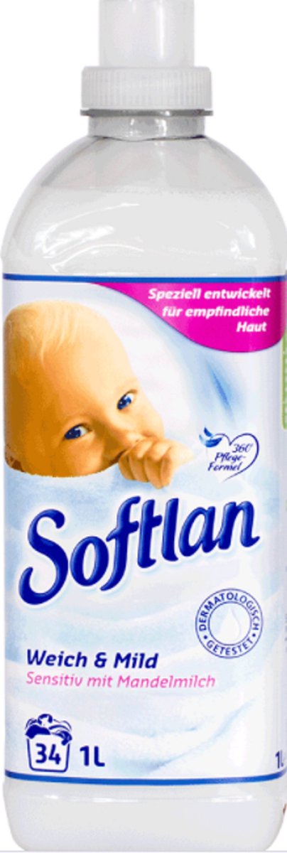 Goedkoopste Softlan Zachte & Mild Sensitive wasverzachter 1L 34 wasbeurten