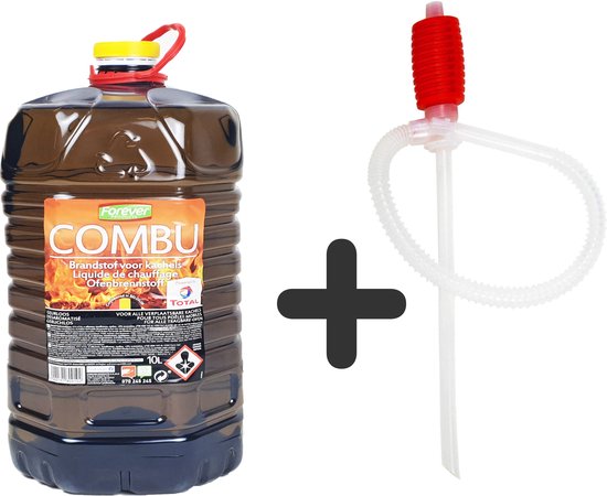 COMBU Extra Pure Petroleum 10 litres plus pompe à main - Combustible pour  poêle sans