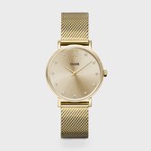 Cluse Minuit Mesh Crystals Dames Horloge goud kleurig - 33 mm