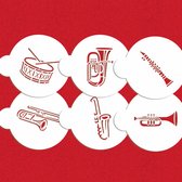 Designer Stencils - Sjablonen - Fanfare - Marching Band Instruments Cookie Stencil - Sjablonen Muziekinstrumenten