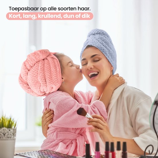 Zachte microvezel haarhanddoek lichtroze | NABAIJI