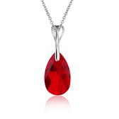 Montebello Ketting Pia DZ570H - Swarovski® Druppel - 925 Zilver Gerhod. - 16mm - 50cm