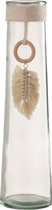 J-Line Vaas Lang Pluim Glas Transparent Large Set van 4 stuks