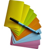 Nano Note - Duurzame sticky notes - Langwerpig (127x75mm) - Set van 10 stuks incl. pen - Overal opplakbaar en herbruikbaar - Herbruikbare sticky note - Aantoonbaar duurzaam - Herschrijfbare memoblokken