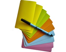 Nano Note - Notes autocollantes réutilisables - Set de 10 pièces avec stylo - Notes allongées - Adhésif et réutilisable partout