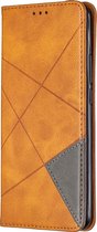 Xiaomi Redmi 9 Hoesje - Mobigear - Rhombus Slim Serie - Kunstlederen Bookcase - Cognac - Hoesje Geschikt Voor Xiaomi Redmi 9