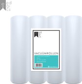 Vacuümrollen Vacumeerfolie - 20 x 600 cm - 4 stuks - Vacuumzakken Voedsel - Sous Vide Zakken - Vacumeerzakken geschikt voor iedere Vacumeermachine - BPA-Vrij