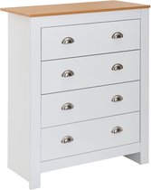 24Designs Oslo Dressoir - B79 X D40 X H95 Cm - Eikenfineer - Wit