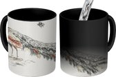 Magische Mok - Foto op Warmte Mok - Pauw en twee vliegen - schilderij van Johan Teyler - 350 ML - Uitdeelcadeautjes