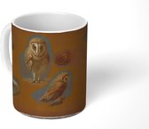 Mok - Studies of a fox, a barn owl, a peahan - schilderij van Jacques Laurent Agasse - 350 ML - Beker - Uitdeelcadeautjes