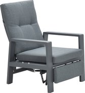 Garden Impressions Chaise de jardin relax Captain avec repose-pieds - aluminium - gris foncé/gris clair