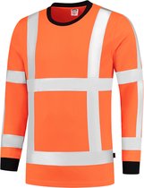 Tricorp T-shirt RWS Birdseye Lange Mouw 103002 Fluor Oranje  - Maat XXL