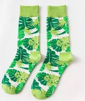 Monstera Blad-Sokken-Plant-Liefhebber-Grappig-Unisex-One size-Verjaardag-Cadeau-Cadeautip-Socks-Happy-Happy Socks