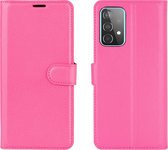 Samsung Galaxy A52 Hoesje - Mobigear - Classic Serie - Kunstlederen Bookcase - Roze - Hoesje Geschikt Voor Samsung Galaxy A52