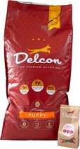 Delcon Puppy - Hondenvoer - 12kg - voordeelpakket met Delcon snacks Eend 150gr