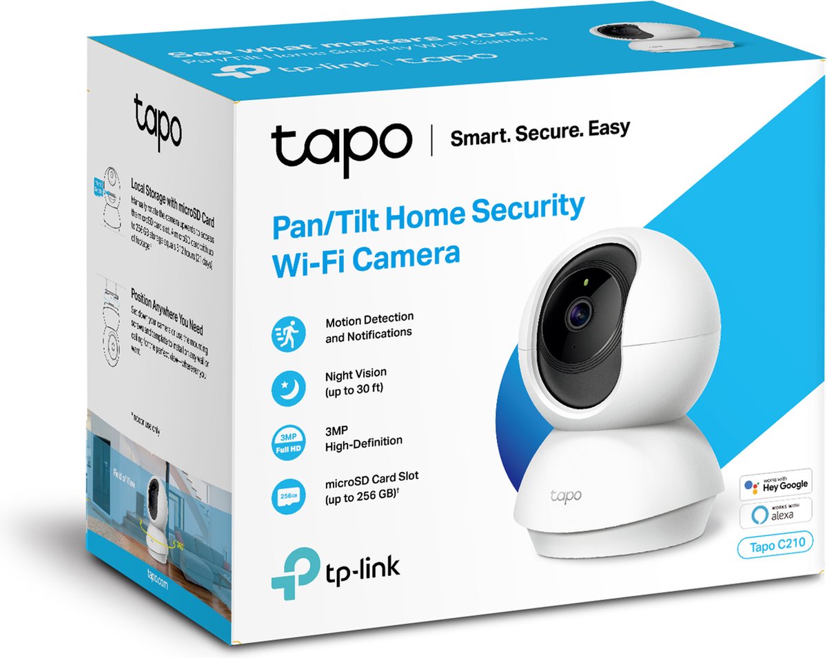 Afbeelding 2 van Tapo C210 Beveiligingscamera binnen - 3MP - Pan/Tilt - Wifi Camera